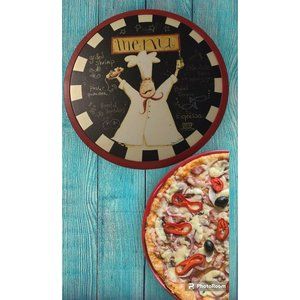 Lazy Susan Turntable Chef Menu Blackboard Dan Di Paolo Print 12 Inch Diameter